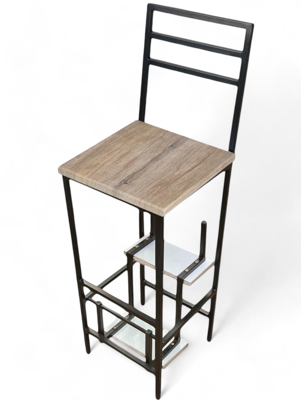 Стул стремянка Наша Ковка со спинкой в стиле Лофт Magus Дуб сонома - фото 2 Стул стремянка Наша Ковка со спинкой в стиле Лофт Magus Дуб сонома - фото 2
