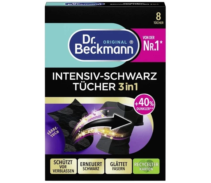 Салфетки Dr. Beckmann 3в1 для обновления черного цвета и тканей 8 шт. Салфетки Dr. Beckmann 3в1 для обновления черного цвета и тканей 8 шт.