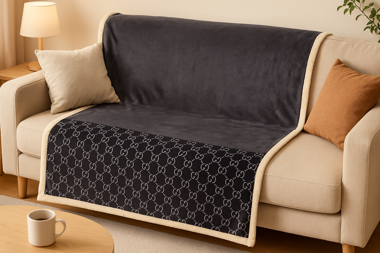 Плед флисовый Gucci 160х210 см (Pled-2005)