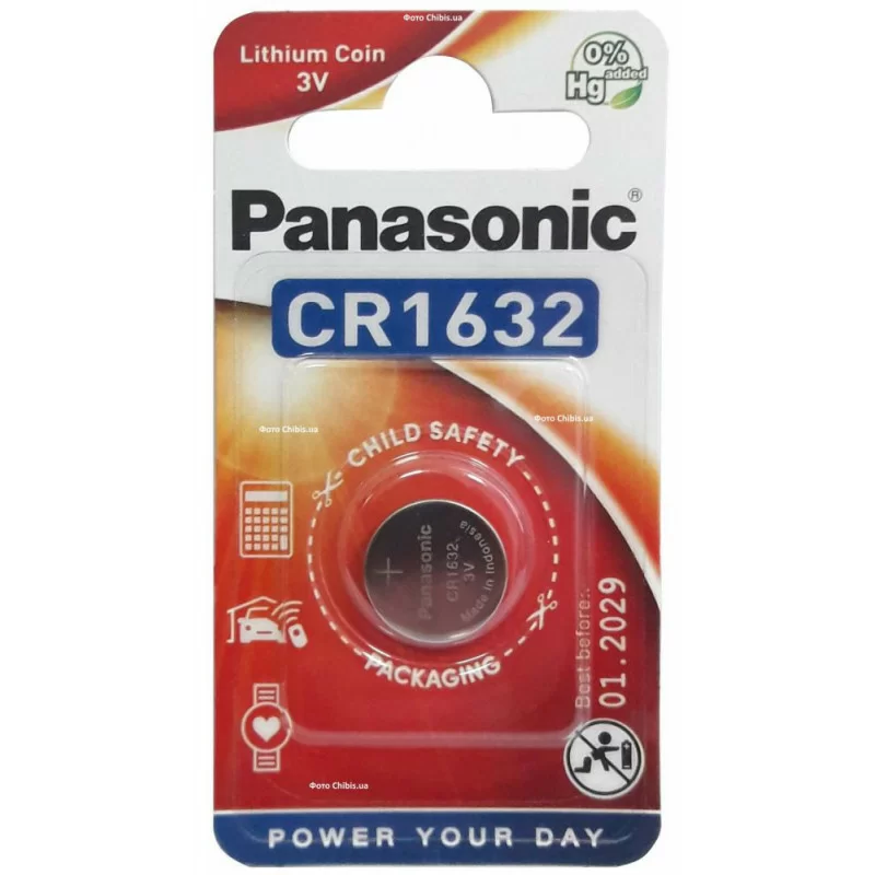 Батарейка літієва PANASONIC CR1632 на блістері 1 шт. (3108583281)