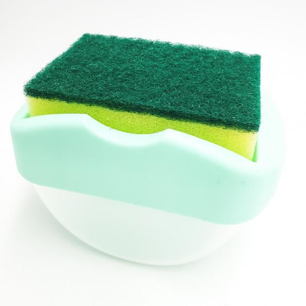 Дозатор нажимной диспенсер для моющего средства с губкой UKC Soap Pump Sponge Caddy Зеленый