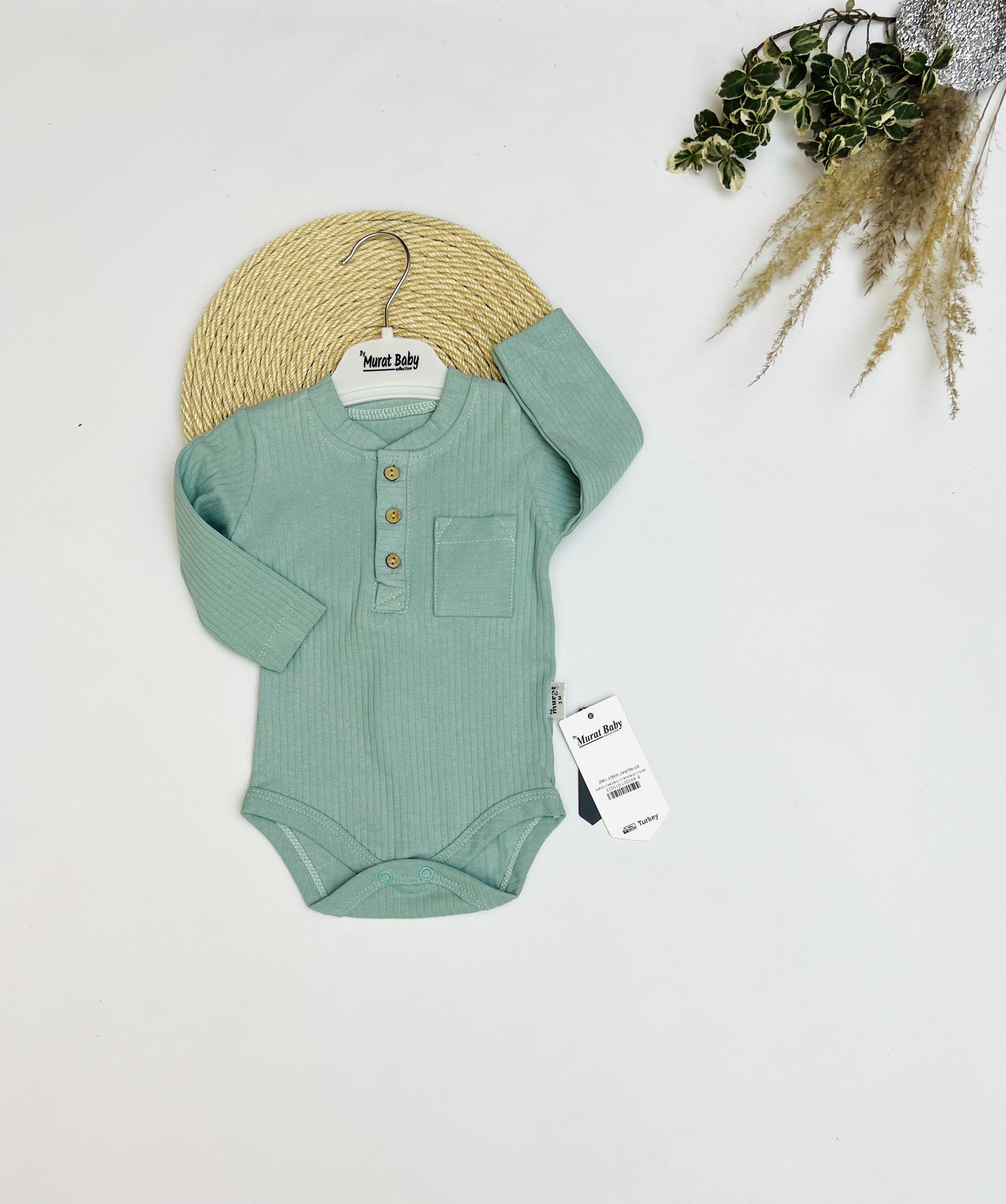 Боді для малюків рубчик з кишенькою