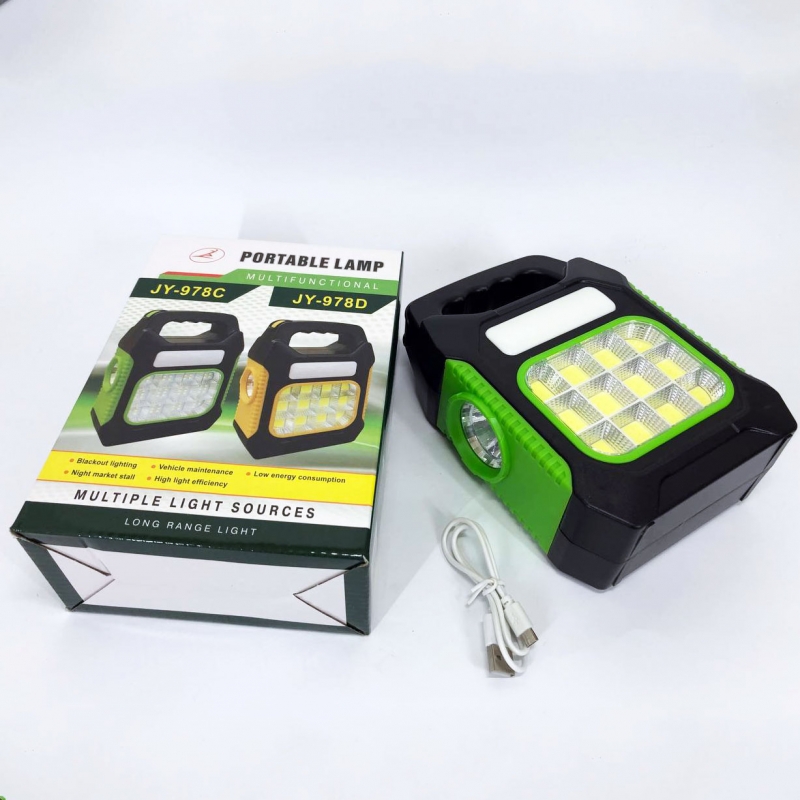 Ліхтар переносний JY-978D-LED+12COB power bank світлодіодний прожектор Green (tf5090) - фото 7