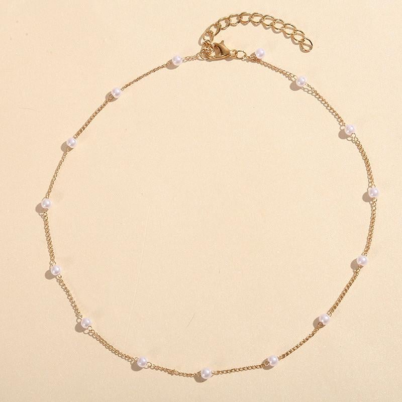 Ожерелье женское с жемчужными бусинами Pearl mood Золотистый (814278891)