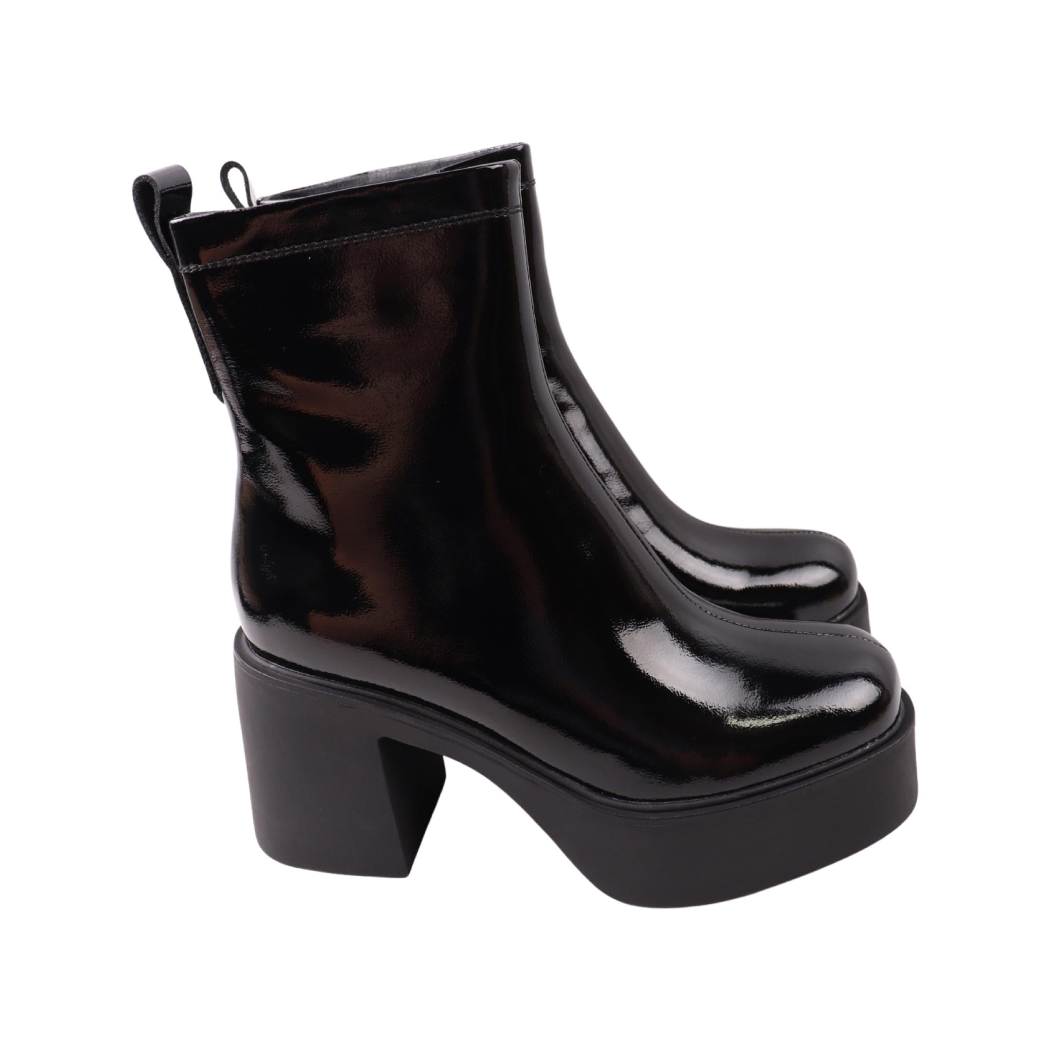 Ботильоны женские Melanda натуральная лакированная кожа р. 40 Черный (223-23DH)