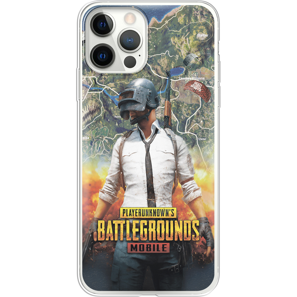 Чехол Boxface iPhone 12 Pro PUBG Mobile Прозрачный силикон (41086-up2309-41086)