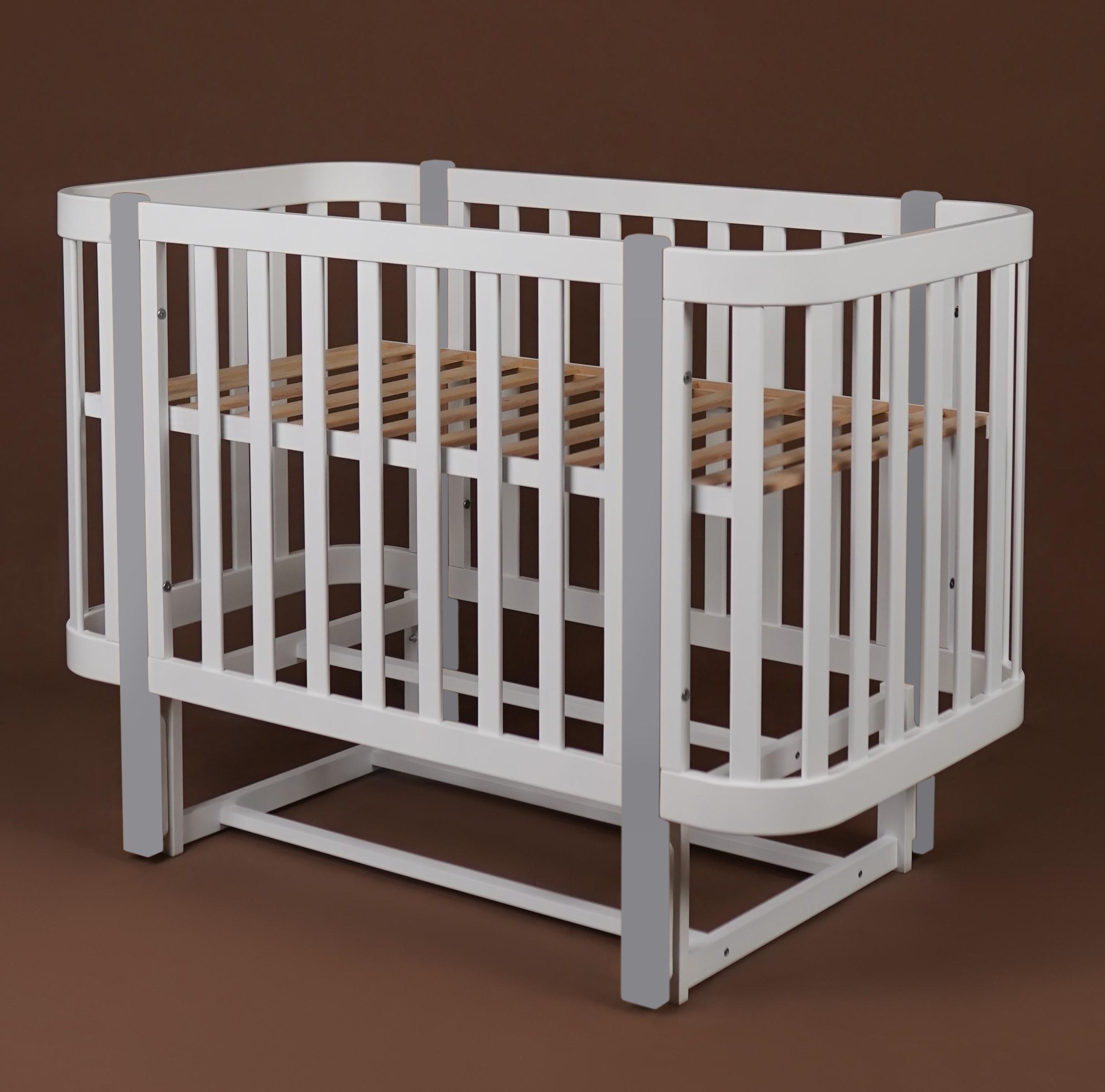 Детская кроватка Dominanta Венеція с маятником и подвижной боковиной Белый с серым (ЛД 9 БС_02) - фото 2 Детская кроватка Dominanta Венеція с маятником и подвижной боковиной Белый с серым (ЛД 9 БС_02) - фото 2