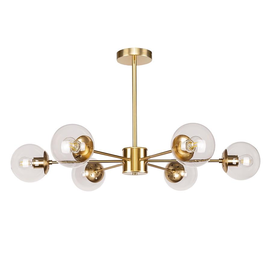 Люстра Levistella 7529807-6 BRZ+CL Молекула на шесть плафонов Прозрачный/Бронзовый (2585281982)