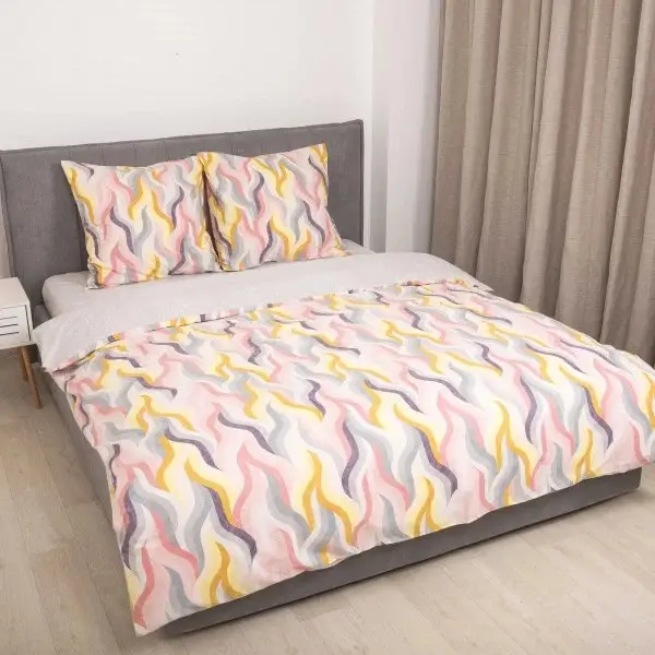 Комплект постельного белья Viluta с узором ранфорс премиум евро 220x240 см Разноцветный (PB-456-A-599)