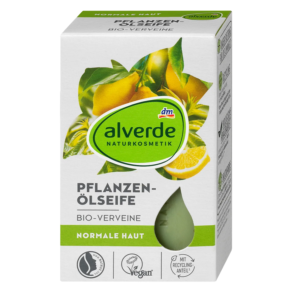 Мыло твердое Alverde Naturkosmetik с растительным маслом и органической вербеной 100 г