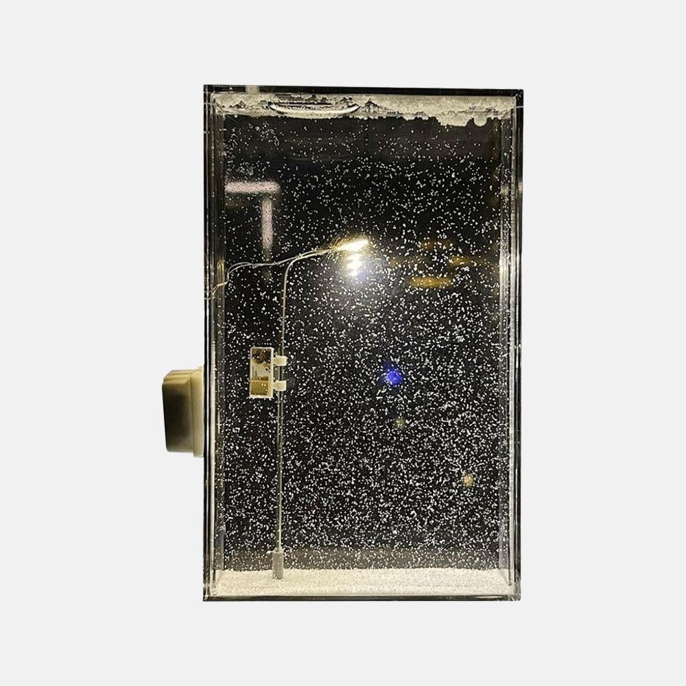 Светильник новогодний со снежной сценой для праздничного декора Светильник новогодний со снежной сценой для праздничного декора