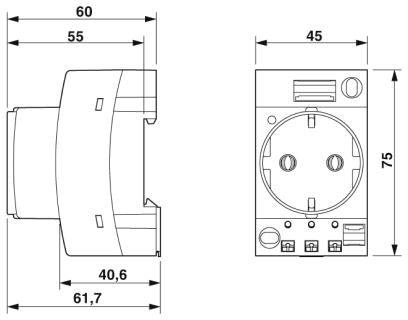 Розетка Phoenix Contact EO-CF/PT Push-in 250 В AC 16A Сірий (0804038) - фото 2