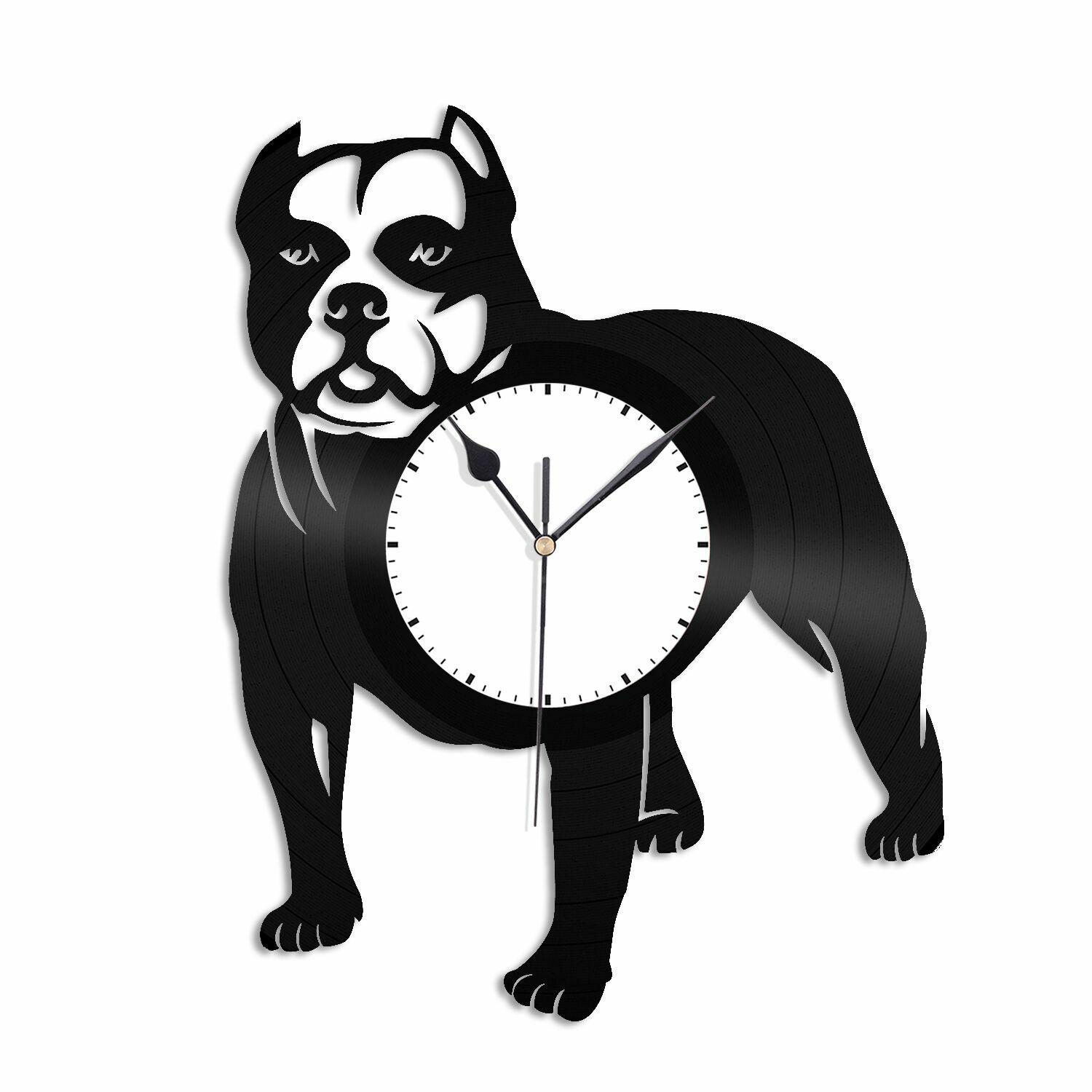 Часы настенные Питбуль 1866 из виниловой пластинки