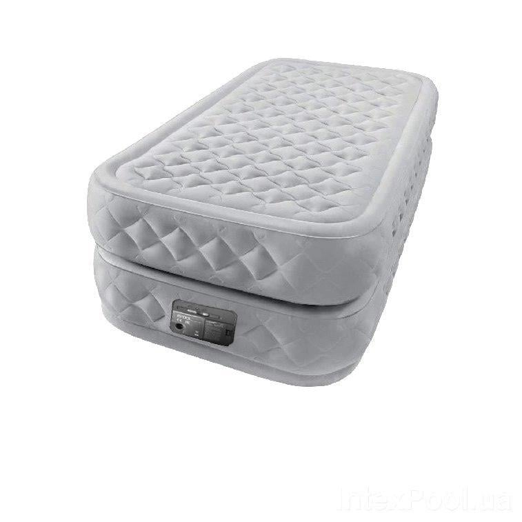 Надувной матрас Intex Twin 64488 ND 1 одноместный велюровый с насосом и подушкой 99x191x51 см (24768067)