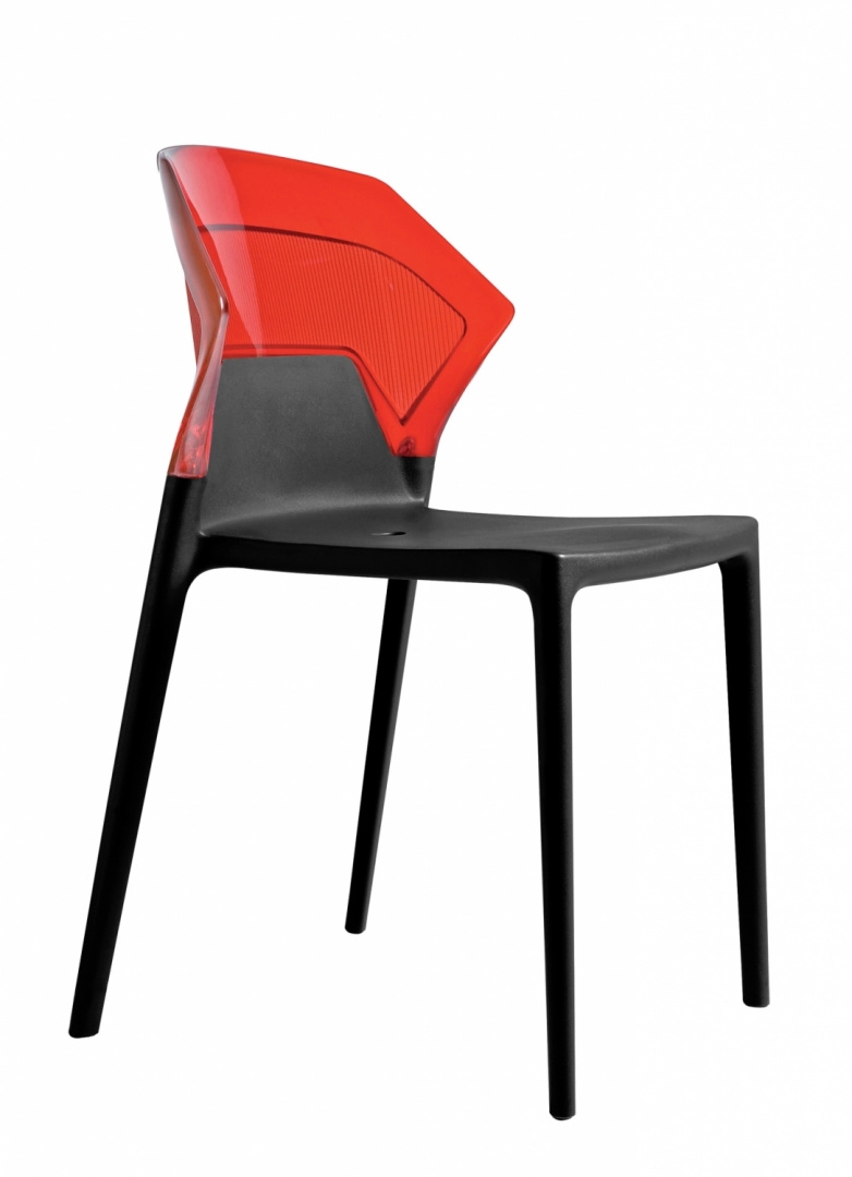 Стул Litolan Papatya Ego-S Черное сидение Прозрачно-красный (DR001999)