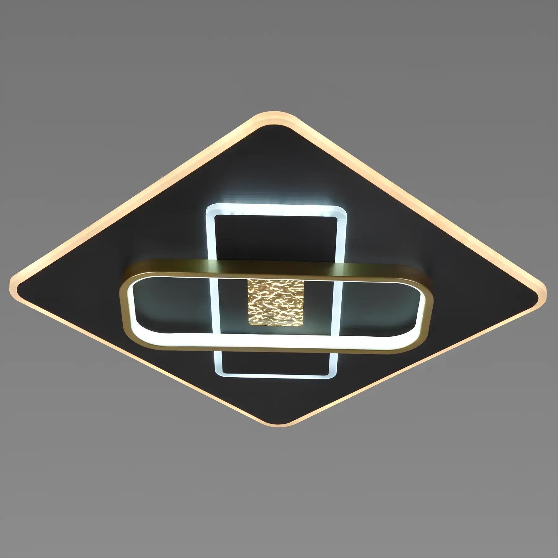 LED-люстра потолочная Valeso с пультом и квадратным плафоном 3000/6000К IP20 96W Черный (V-5313)