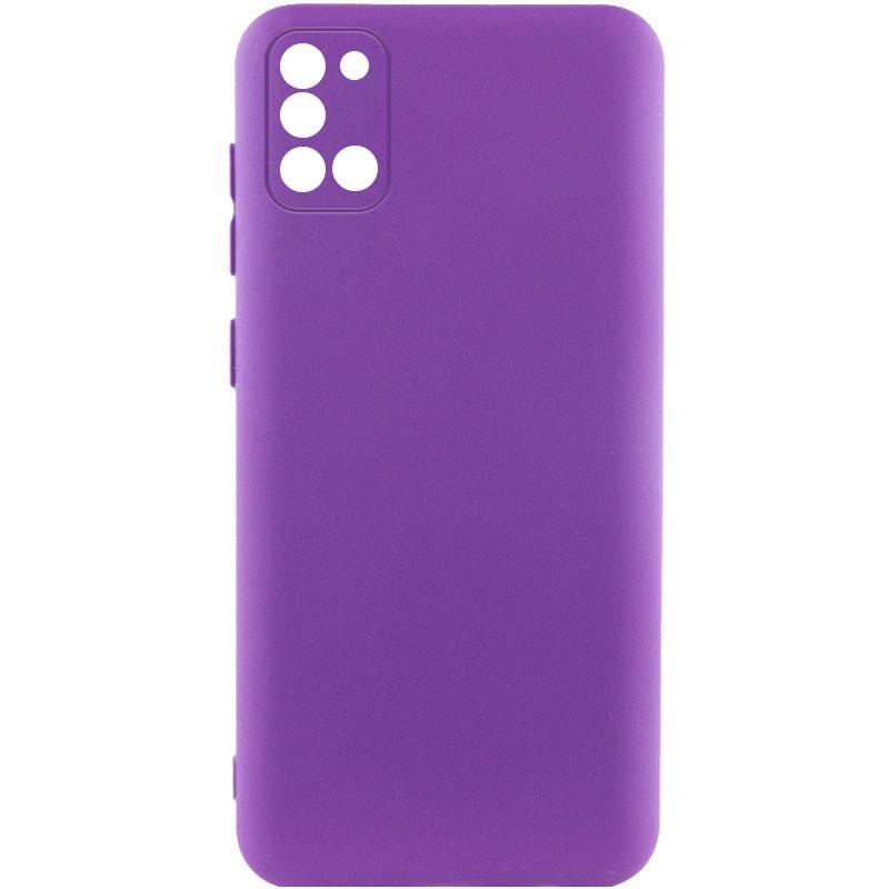 Противоударный чехол TPU GETMAN Liquid Silk Full Camera для Samsung Galaxy A31 Фиолетовый / Purple