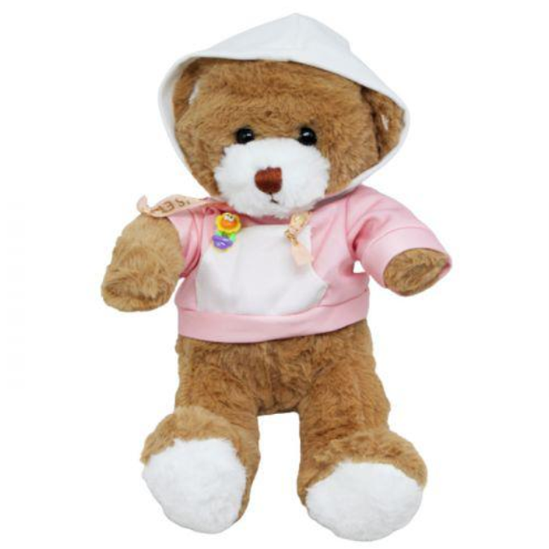 Мягкая игрушка Медвежонок в худи 30 см Розовый (234575512_324)