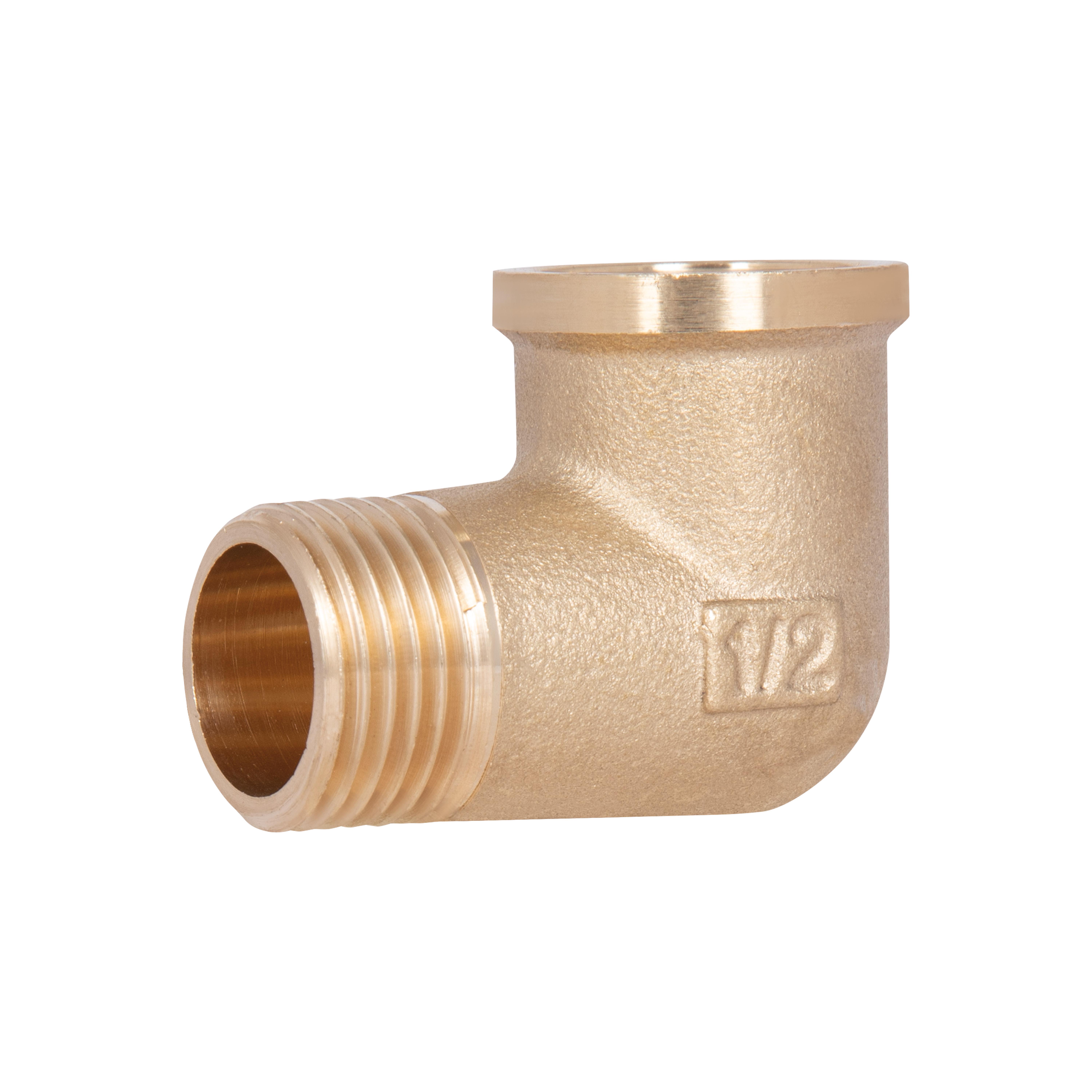 Угол латунный Thermo Alliance Standart 1/2"УЗ удлиненный усиленный Желтый (SD42115U)