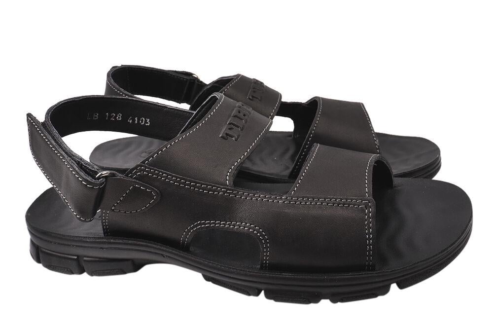 Босоножки мужские Tibet из кожи на низком ходу с открытой пятой р. 41 Черный (82-8/21LBC)