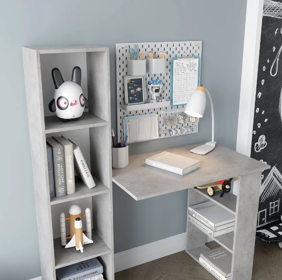 Компьютерный стол MebelProff КС-27 с полками Бетон (26437798) - фото 3 Компьютерный стол MebelProff КС-27 с полками Бетон (26437798) - фото 3