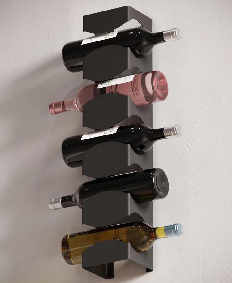 Полиця-тримач для вина NC Home на 5 пляшок Чорний (110108) Полиця-тримач для вина NC Home на 5 пляшок Чорний (110108)