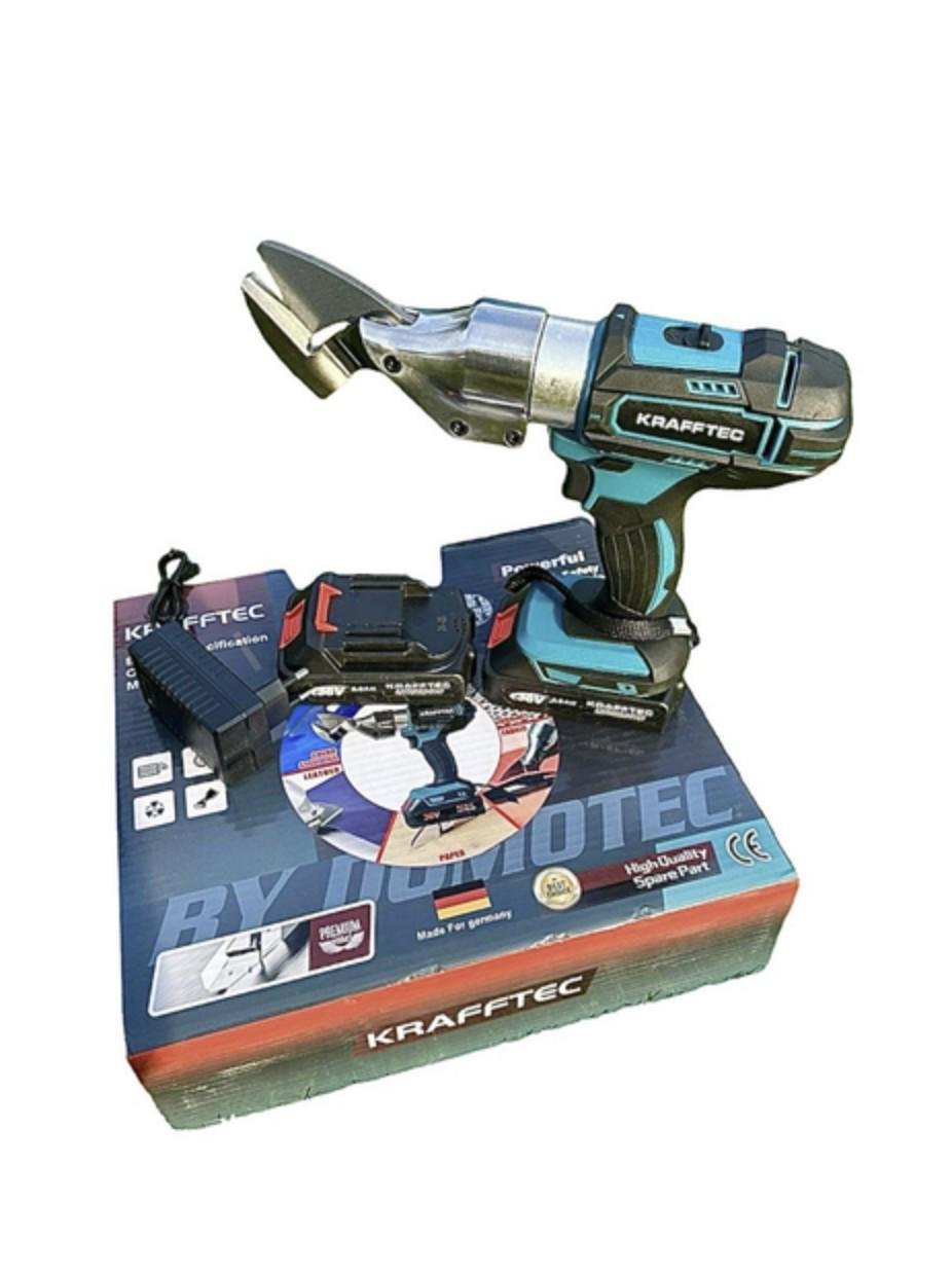 Электроножницы по металлу KRAFFTEC DJS130R аккумуляторные листовые в кейсе из АКБ 2 шт. 5AP 36V (30583927)