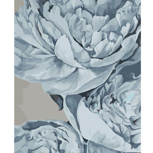 Набор для росписи по номерам Strateg Голубые пионы 40х50 см (VA-3122-mt)