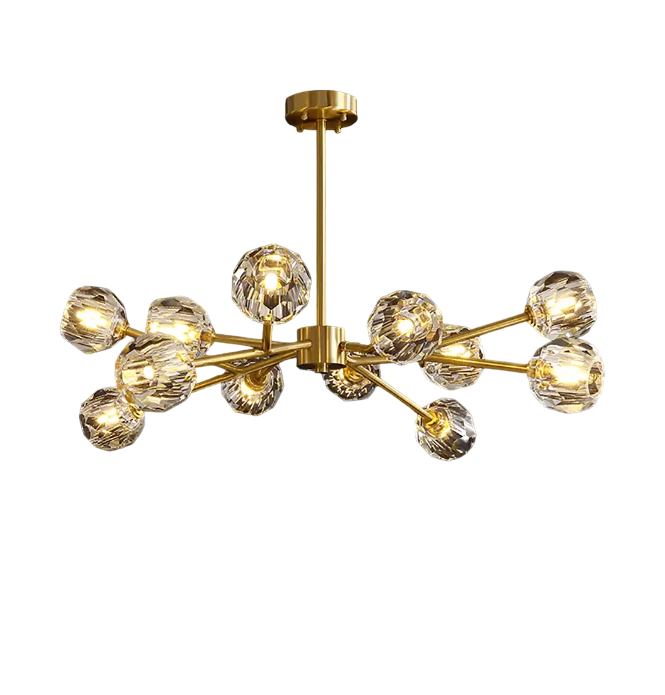 Люстра LED Краски 8613 на 9 плафонов Золотой (7037731)