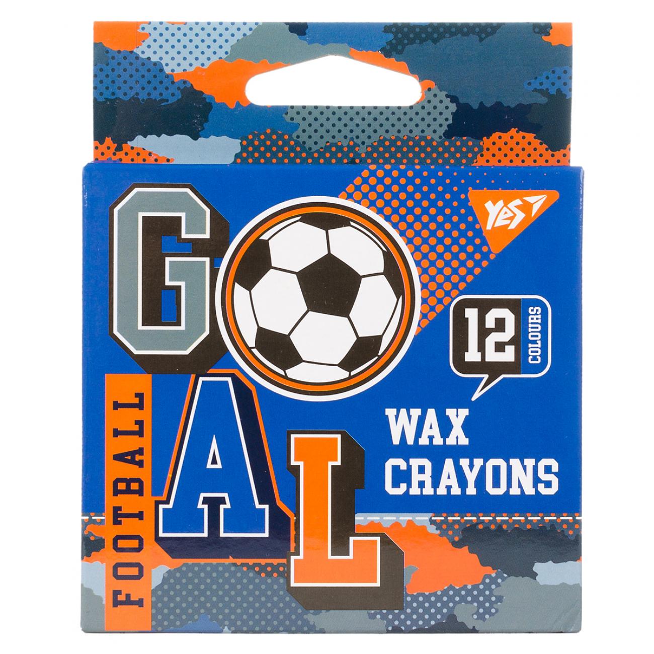 Олівці воскові кольорові YES Football 12 шт. (MTT-147284)