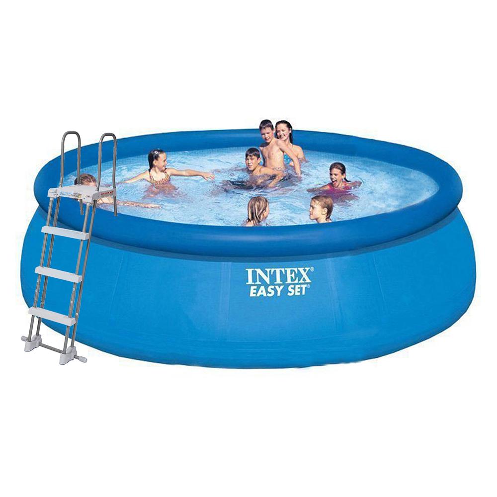 Бассейн надувной Intex 26168-1 стремянка/тент/подстилка 457х122 см (170996)