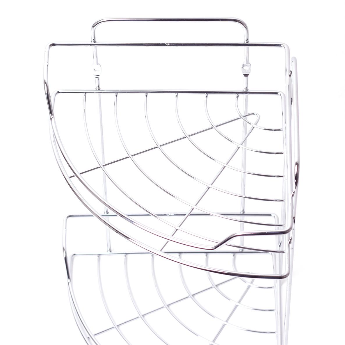 Полка для ванной Besser KM-0435E 3 яруса угловая 58х22х22 см Хромированная сталь (29-84-0435E) - фото 3