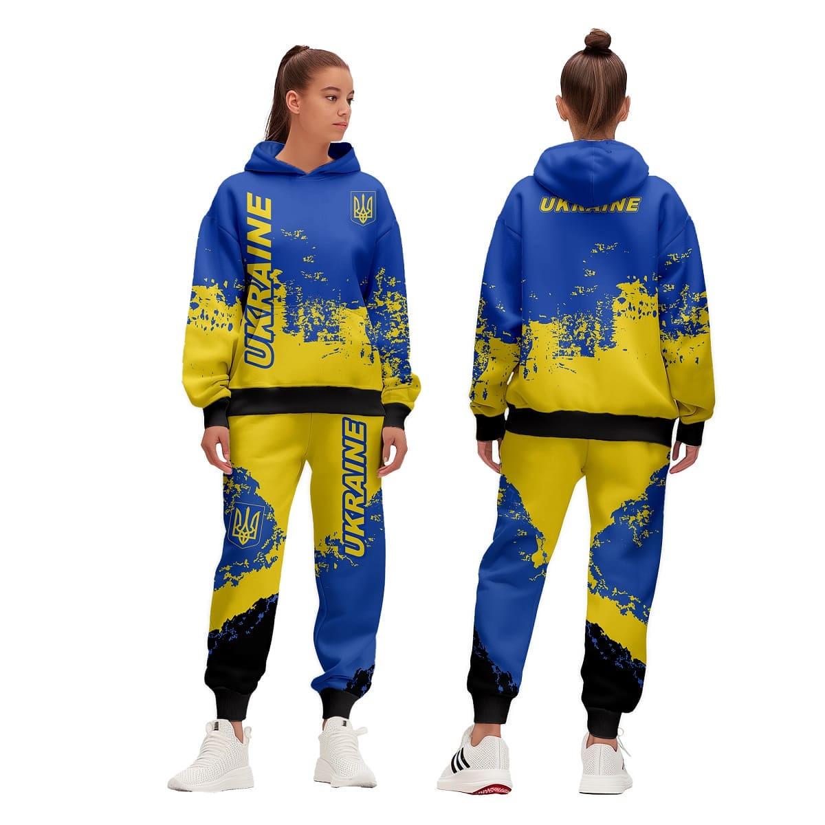 Спортивний костюм жіночий Ukraine батал 6XL Синій/Жовтий (200140) - фото 2