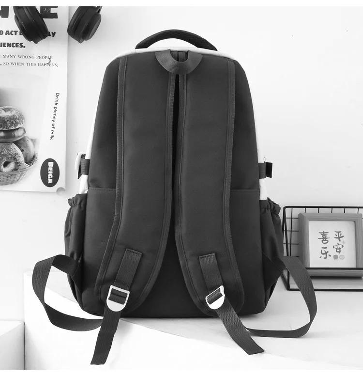 Рюкзак школьный набор 5в1 подростковый для девочки 5-11 класс сумка-шоппер/клатч/пенал Черный (28110748) - фото 4 Рюкзак школьный набор 5в1 подростковый для девочки 5-11 класс сумка-шоппер/клатч/пенал Черный (28110748) - фото 4