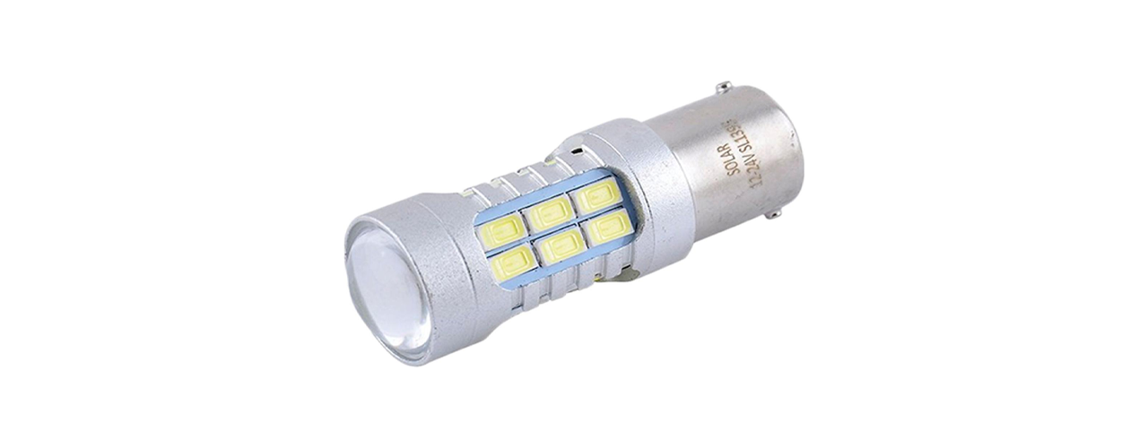 Лампочка Solar Груша LED SMD 12-24V 27 діодів S25 BA15s CANbus SL1395 2 шт. Білий