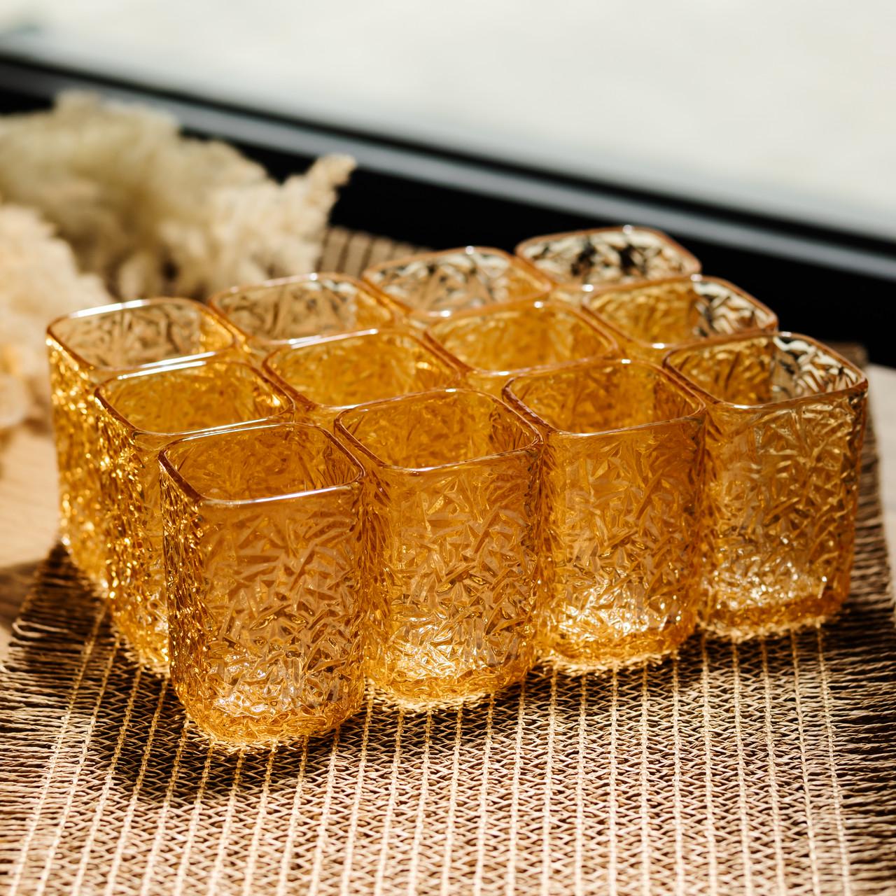 Набір склянок для напоїв Matrix Glass по 195 мл 12 шт. Коричневий (HP-17-44)
