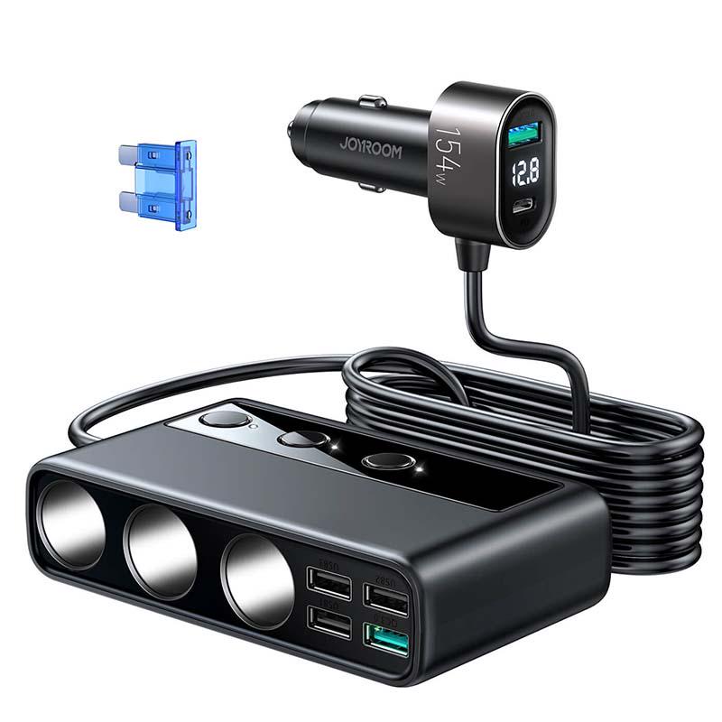 Автомобильное зарядное устройство Joyroom Car Cigarette Lighter Adapter JR-CL06 154W 5A Black (873579a4)