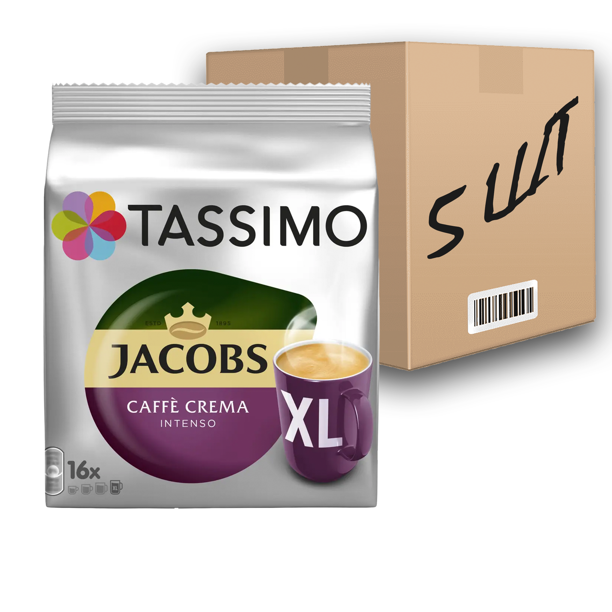 Кофе в капсулах Jacob Tassimo Crema intenso XL 16 шт. 5 уп. (optAr200013)