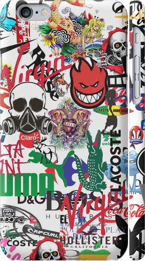 Чехол на iPhone 6 Many different logos (4022c-45-42517)