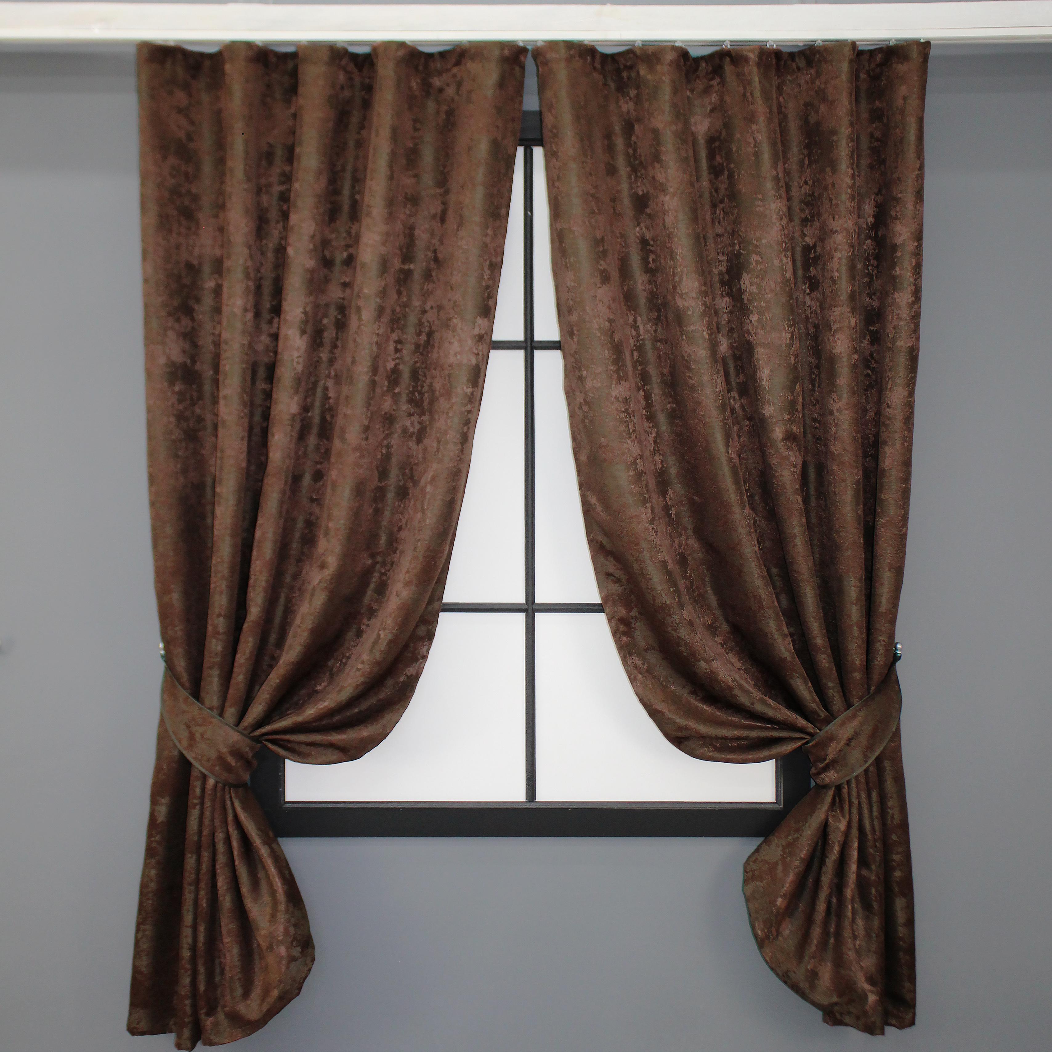 Комплект штор VR-Textil Sultan YL №1202ш жаккард 130х170 см 2 шт. Шоколадный (35-0078)