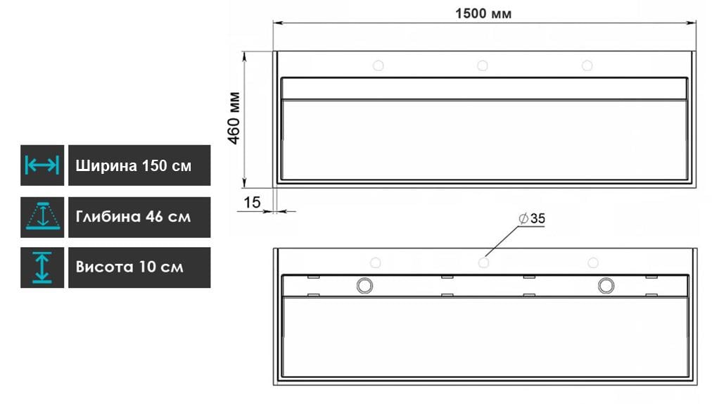Умивальник підвісний Status Adler 150 White (643) - фото 14