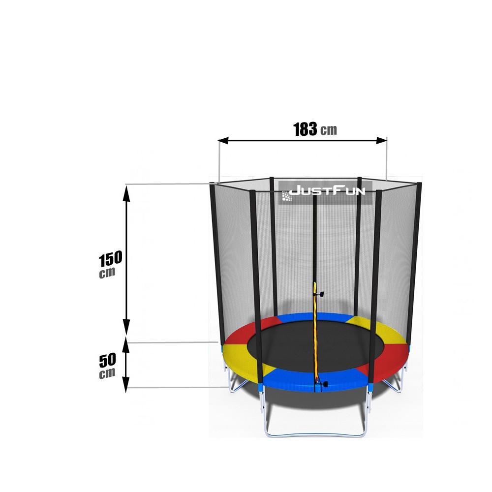 Батут Just Fun наружная сетка 183 см Multi - фото 2