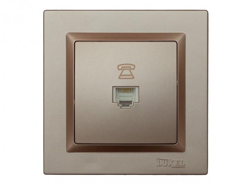 Розетка Luxel JAZZ TF одинарная механизм 9210 + 9310 Терракотовый/Кремовый (00000038525)