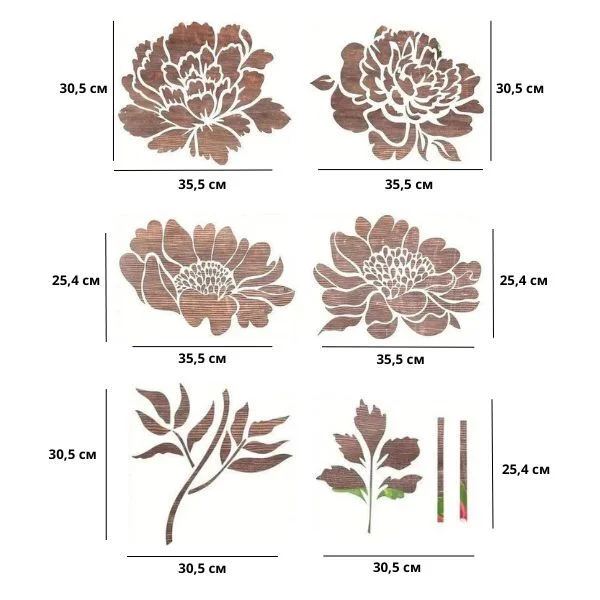 Трафарети C01053 Квіти 6 шт. (C01053) - фото 8 Трафарети C01053 Квіти 6 шт. (C01053) - фото 8