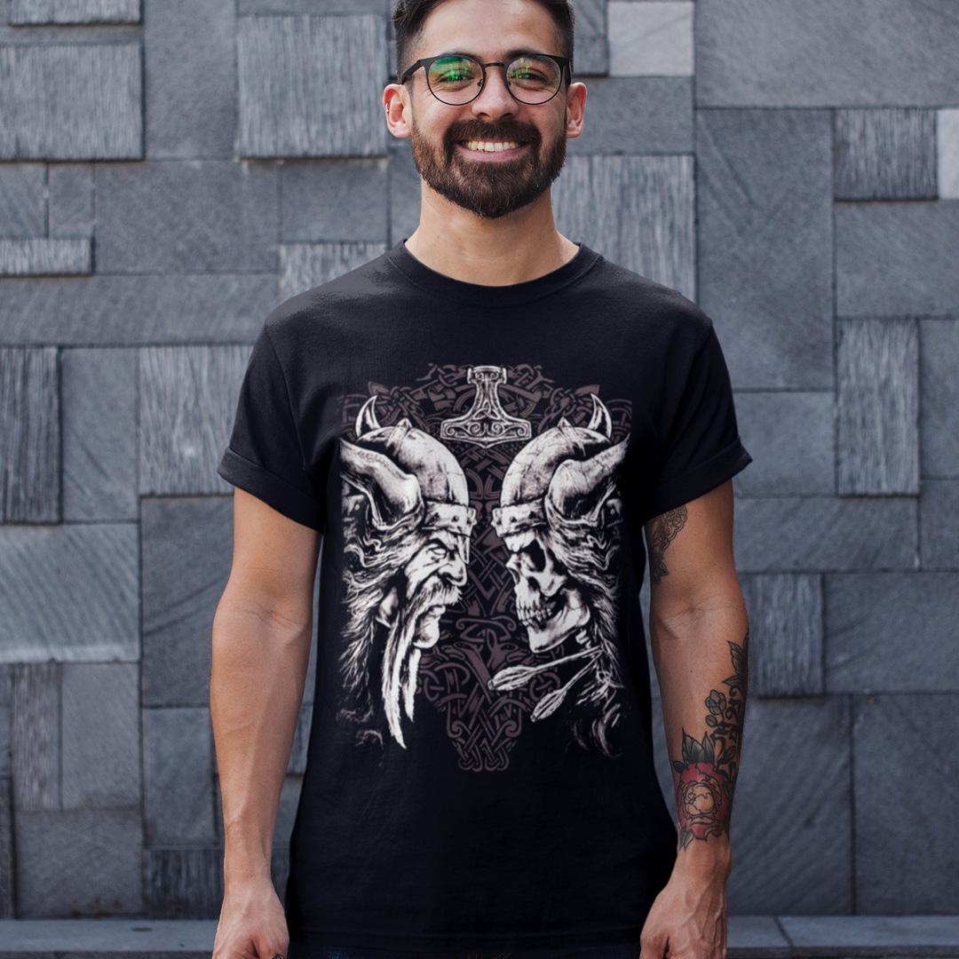 Футболка унисекс Viking With Skull S Черный (00000002025)