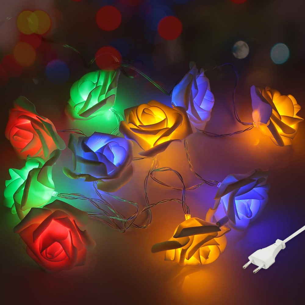 Светодиодная гирлянда Цветные розы 5 м 20 LED 220 В Мультиколор