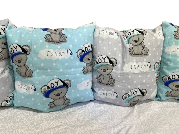 Бортики в кроватку Мишки It's a boy 12 подушек (1567) - фото 3 Бортики в кроватку Мишки It's a boy 12 подушек (1567) - фото 3