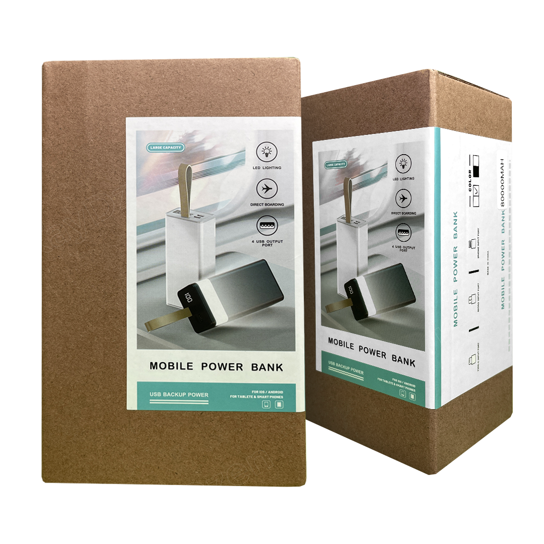 Павербанк Zhong Ou K89 LED ліхтар 80000 mAh Білий (5649409f) - фото 5