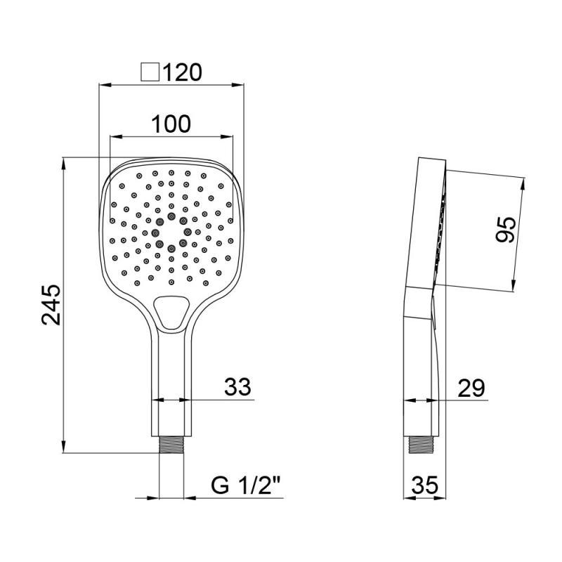 Лійка для ручного душу Qtap Rucni A121N3KCW (SD00041896) - фото 3