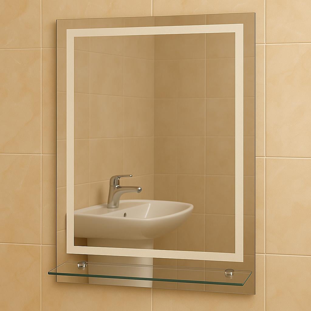 Зеркало MPS-74 150х80 см пескоструйное с полкой